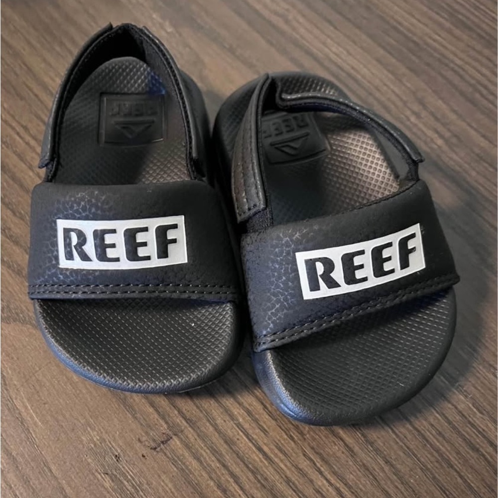 Reef Black Slide Sandals for Kids